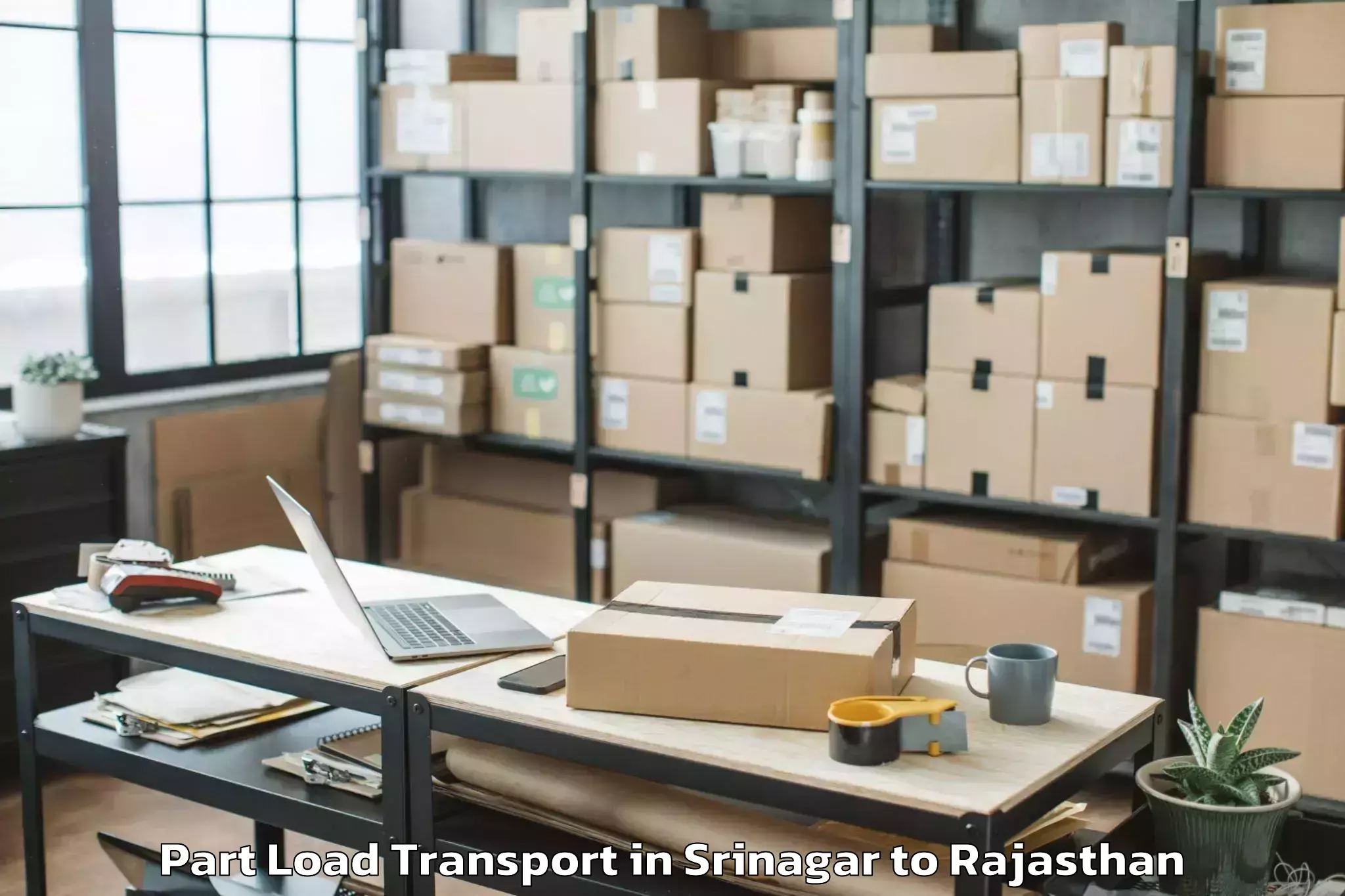 Book Your Srinagar to Banswara Part Load Transport Today